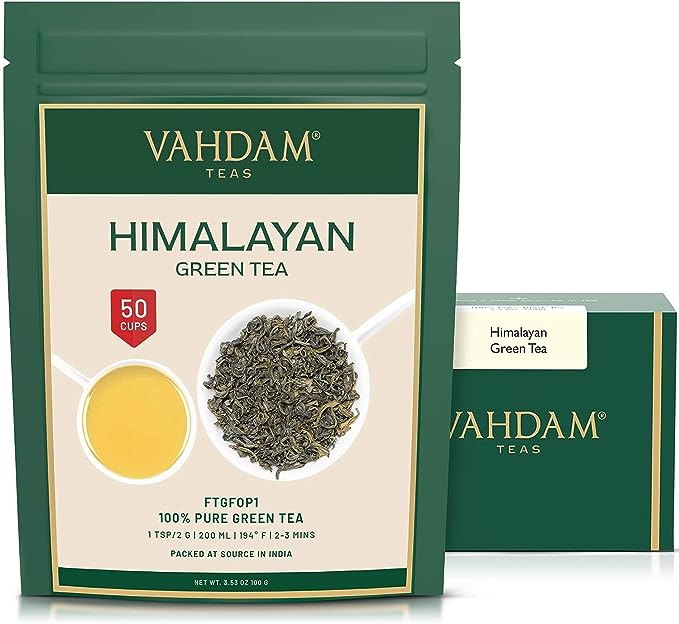 VAHDAM, Himalayan Green Tea Leaves 50+ Cups